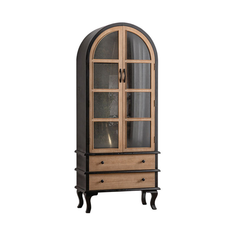 Traditional Display Stand Solid Wood Glass Doors Hutch Cabinet for Bedroom Clearhalo 'Display & China Cabinets' 'display_china_cabinets' 'furn' 'furn_display_china_cabinets' 'Furniture' 'Kitchen & Dining Furniture' 7652303