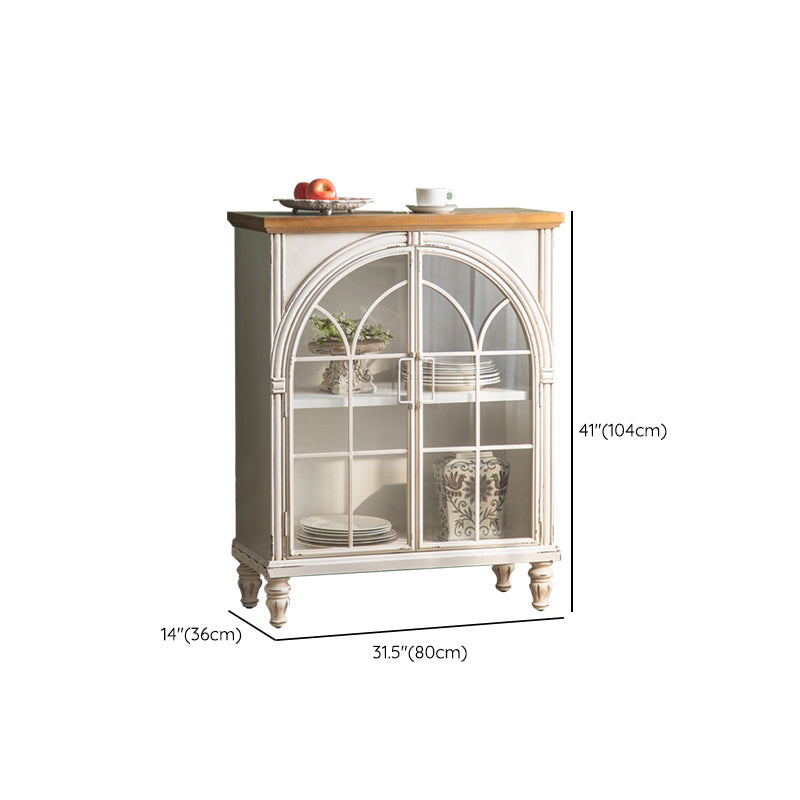 Traditional Display Stand Solid Wood Glass Doors Hutch Cabinet for Bedroom Clearhalo 'Display & China Cabinets' 'display_china_cabinets' 'furn' 'furn_display_china_cabinets' 'Furniture' 'Kitchen & Dining Furniture' 7652308