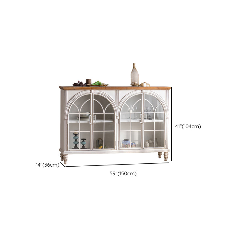 Traditional Display Stand Solid Wood Glass Doors Hutch Cabinet for Bedroom Clearhalo 'Display & China Cabinets' 'display_china_cabinets' 'furn' 'furn_display_china_cabinets' 'Furniture' 'Kitchen & Dining Furniture' 7652309