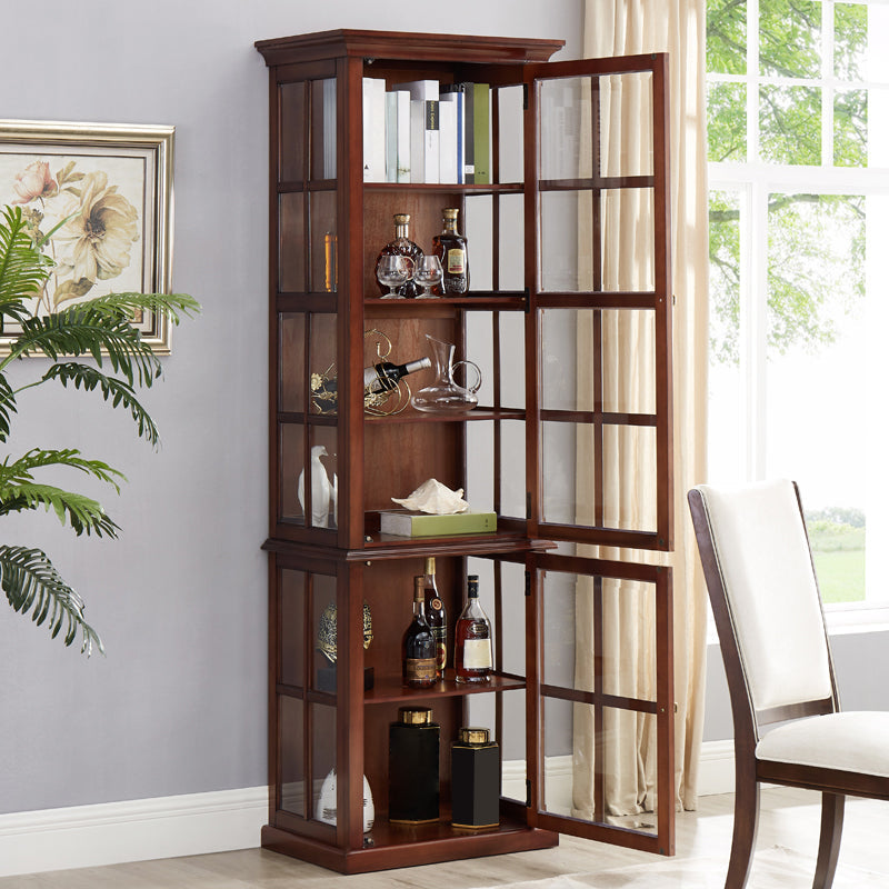 キッチン用の収納棚付きブラウンバーチウッドフロアワインホルダー