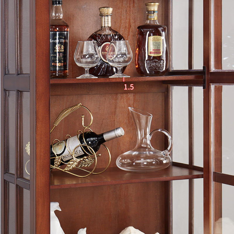 Porta del vino in legno di betulla marrone con ripiani per la cucina