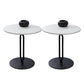 Stone Top Accent Side Table Rundes Sockel Wohnzimmer Metall Ecktisch