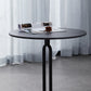 Stone Top Accent Side Table Rundes Sockel Wohnzimmer Metall Ecktisch
