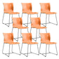Metal Frame Dining Room Chair Indoor Faux Leather Dining Chair Orange 8 Piece Set Clearhalo 'Dining Chairs' 'Dining Tables & Seating' 'dining_chair' 'furn' 'furn_dining_chair' 'Furniture' 'Kitchen & Dining Furniture' 7655094