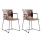 Metal Frame Dining Room Chair Indoor Faux Leather Dining Chair Brown 2 Piece Set Clearhalo 'Dining Chairs' 'Dining Tables & Seating' 'dining_chair' 'furn' 'furn_dining_chair' 'Furniture' 'Kitchen & Dining Furniture' 7655098