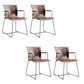 Metal Frame Dining Room Chair Indoor Faux Leather Dining Chair Brown 4 Piece Set Clearhalo 'Dining Chairs' 'Dining Tables & Seating' 'dining_chair' 'furn' 'furn_dining_chair' 'Furniture' 'Kitchen & Dining Furniture' 7655100