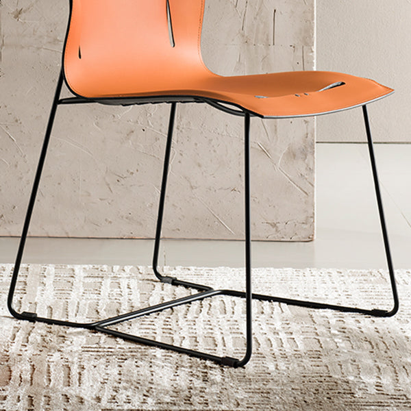 Metal Frame Dining Room Chair Indoor Faux Leather Dining Chair Clearhalo 'Dining Chairs' 'Dining Tables & Seating' 'dining_chair' 'furn' 'furn_dining_chair' 'Furniture' 'Kitchen & Dining Furniture' 7655102