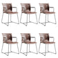 Metal Frame Dining Room Chair Indoor Faux Leather Dining Chair Brown 6 Piece Set Clearhalo 'Dining Chairs' 'Dining Tables & Seating' 'dining_chair' 'furn' 'furn_dining_chair' 'Furniture' 'Kitchen & Dining Furniture' 7655103