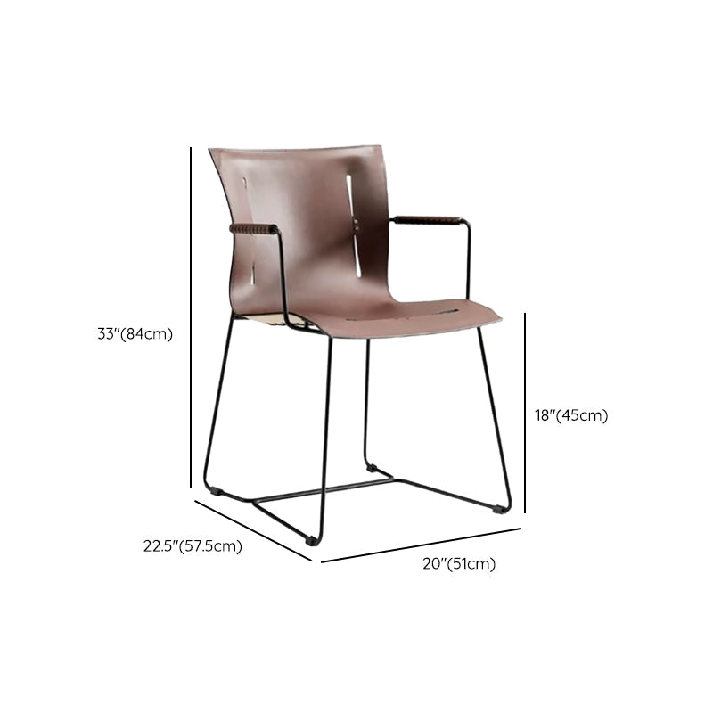 Metal Frame Dining Room Chair Indoor Faux Leather Dining Chair Clearhalo 'Dining Chairs' 'Dining Tables & Seating' 'dining_chair' 'furn' 'furn_dining_chair' 'Furniture' 'Kitchen & Dining Furniture' 7655106