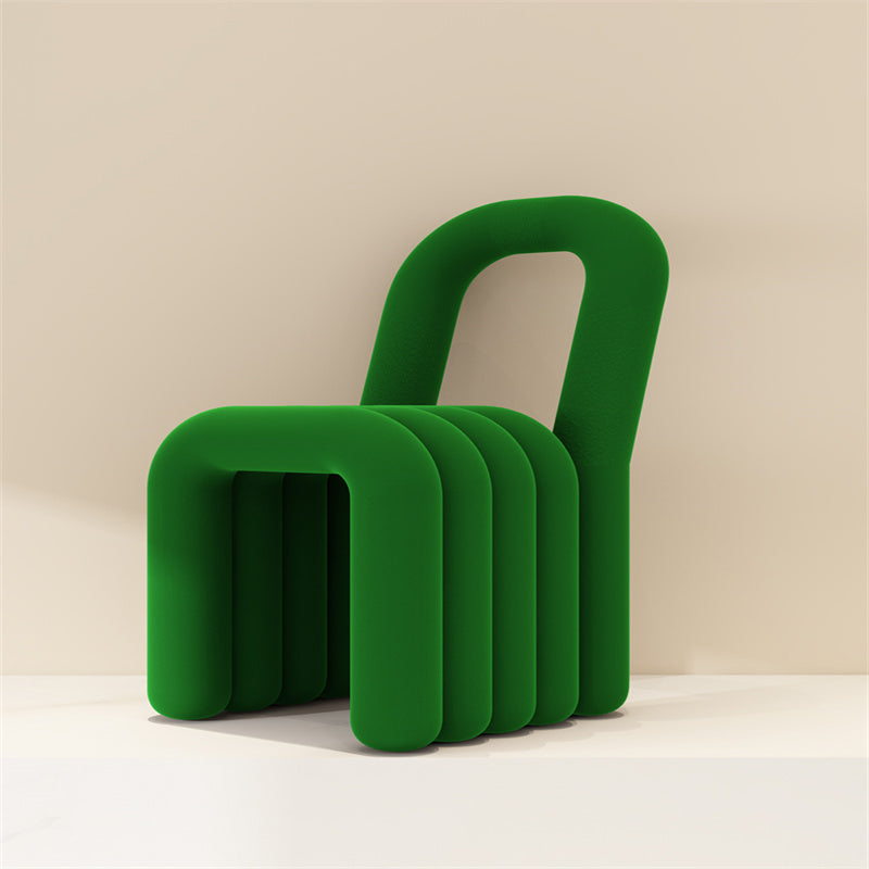 Moderner Essstuhl Samt offener Nebenstuhl für Esszimmer