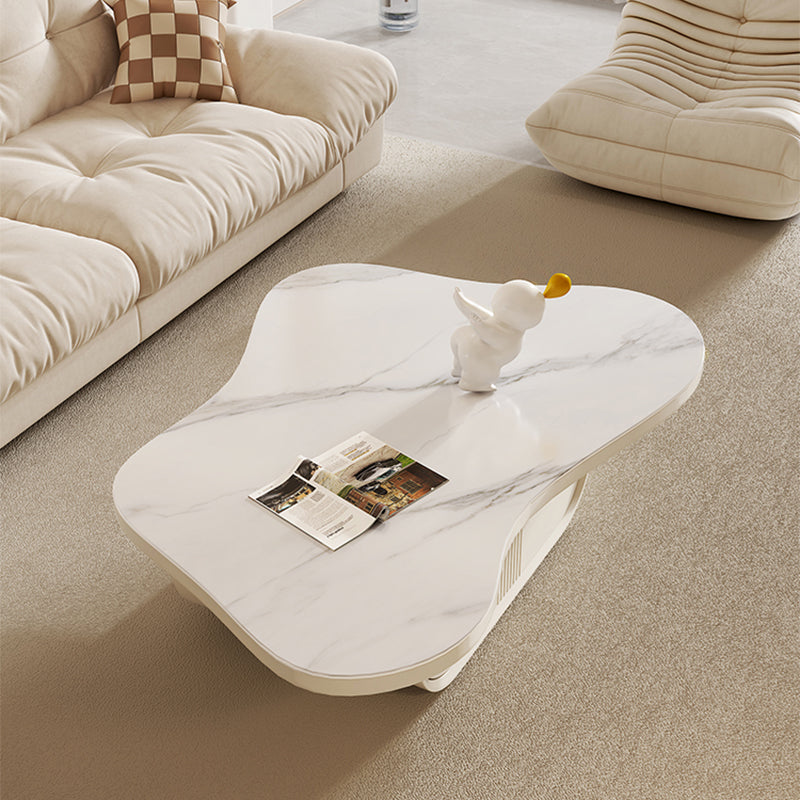 Abstract Coffee o End Table Slate con cassetti di stoccaggio geometrici