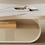 Abstract Coffee o End Table Slate con cassetti di stoccaggio geometrici