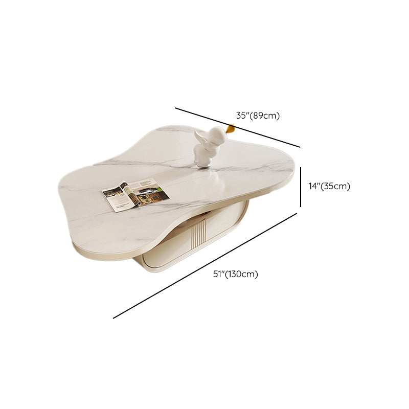 Abstract Coffee o End Table Slate con cassetti di stoccaggio geometrici