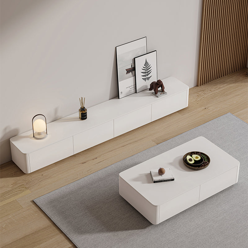 Block Coffee Cocktail Table with 4 Storage Drawers Wood Top Modern Clearhalo 'Coffee & Accent Tables' 'Coffee Tables' 'coffee_tables' 'furn' 'furn_coffee_tables' 'Furniture' 'Living Room Furniture' 7655719