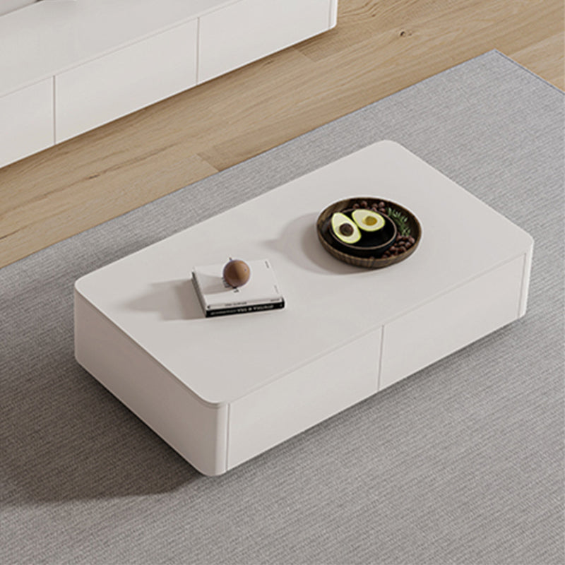 Block Coffee Cocktail Table with 4 Storage Drawers Wood Top Modern Clearhalo 'Coffee & Accent Tables' 'Coffee Tables' 'coffee_tables' 'furn' 'furn_coffee_tables' 'Furniture' 'Living Room Furniture' 7655724