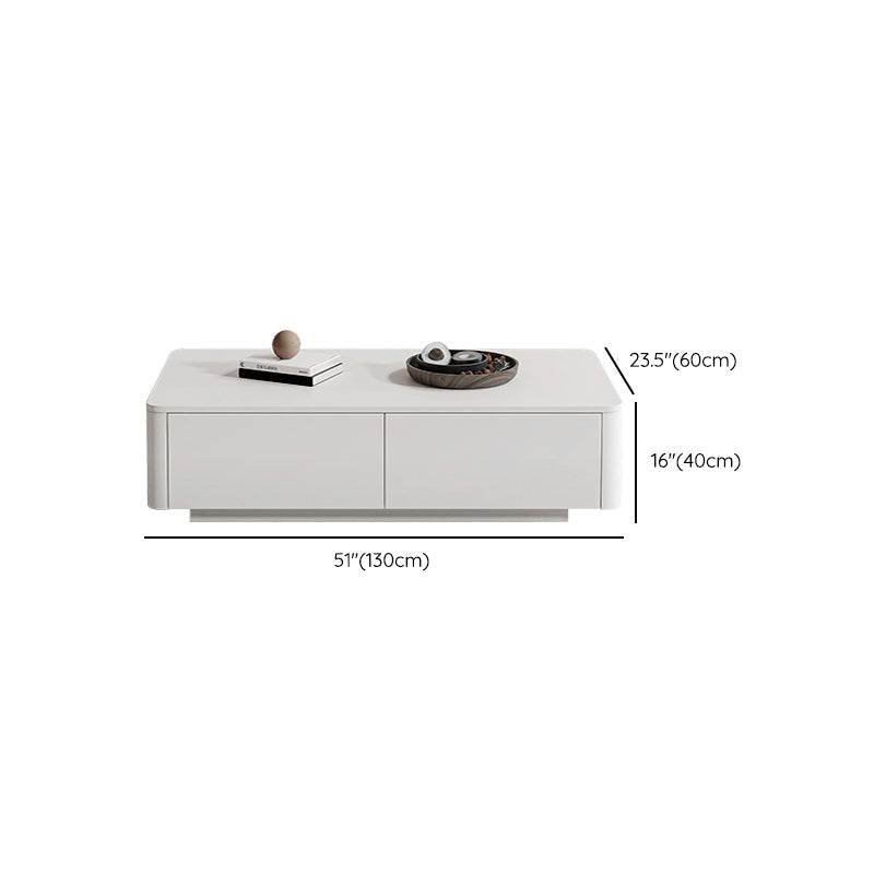 Block Coffee Cocktail Table with 4 Storage Drawers Wood Top Modern Clearhalo 'Coffee & Accent Tables' 'Coffee Tables' 'coffee_tables' 'furn' 'furn_coffee_tables' 'Furniture' 'Living Room Furniture' 7655728