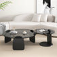 3 Legs Coffee Cocktail Table with Round Glass Top Contemporary Clearhalo 'Coffee & Accent Tables' 'Coffee Tables' 'coffee_tables' 'furn' 'furn_coffee_tables' 'Furniture' 'Living Room Furniture' 7655743