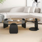 3 Legs Coffee Cocktail Table with Round Glass Top Contemporary Brown Clearhalo 'Coffee & Accent Tables' 'Coffee Tables' 'coffee_tables' 'furn' 'furn_coffee_tables' 'Furniture' 'Living Room Furniture' 7655746