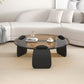 3 Legs Coffee Cocktail Table with Round Glass Top Contemporary Clearhalo 'Coffee & Accent Tables' 'Coffee Tables' 'coffee_tables' 'furn' 'furn_coffee_tables' 'Furniture' 'Living Room Furniture' 7655747