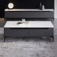 4 Legs Coffee Cocktail Table with 4 Storage Drawers Slate Top Rectangle Clearhalo 'Coffee & Accent Tables' 'Coffee Tables' 'coffee_tables' 'furn' 'furn_coffee_tables' 'Furniture' 'Living Room Furniture' 7655763