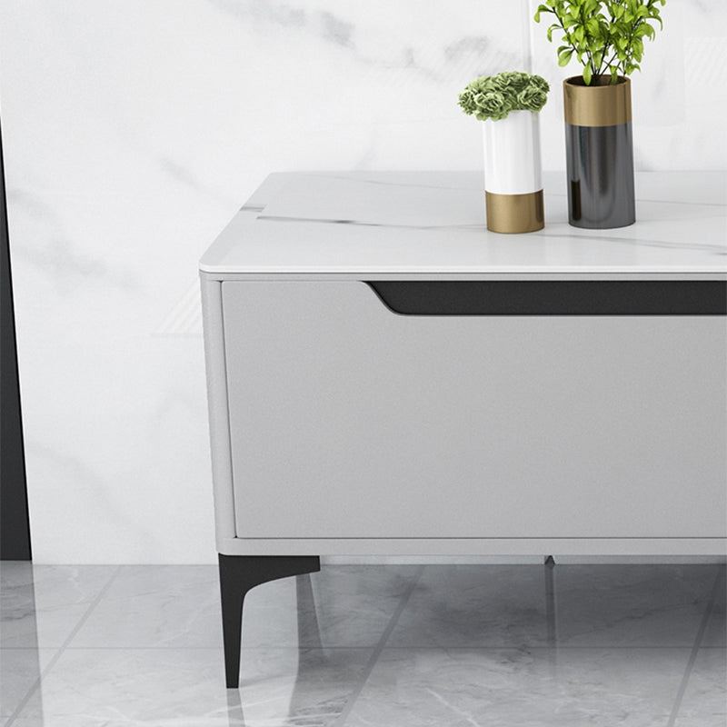 4 Legs Coffee Cocktail Table with 4 Storage Drawers Slate Top Rectangle Clearhalo 'Coffee & Accent Tables' 'Coffee Tables' 'coffee_tables' 'furn' 'furn_coffee_tables' 'Furniture' 'Living Room Furniture' 7655768