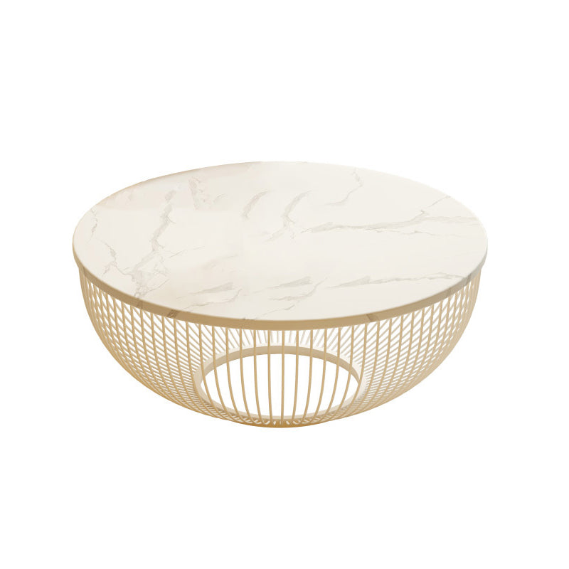 Slate/Wooden Top Coffee Cocktail Table Round Scandinavian Cream Color Stone Clearhalo 'Coffee & Accent Tables' 'Coffee Tables' 'coffee_tables' 'furn' 'furn_coffee_tables' 'Furniture' 'Living Room Furniture' 7655792