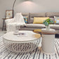 Slate/Wooden Top Coffee Cocktail Table Round Scandinavian Cream Color Clearhalo 'Coffee & Accent Tables' 'Coffee Tables' 'coffee_tables' 'furn' 'furn_coffee_tables' 'Furniture' 'Living Room Furniture' 7655793