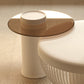 Slate/Wooden Top Coffee Cocktail Table Round Scandinavian Cream Color Clearhalo 'Coffee & Accent Tables' 'Coffee Tables' 'coffee_tables' 'furn' 'furn_coffee_tables' 'Furniture' 'Living Room Furniture' 7655798