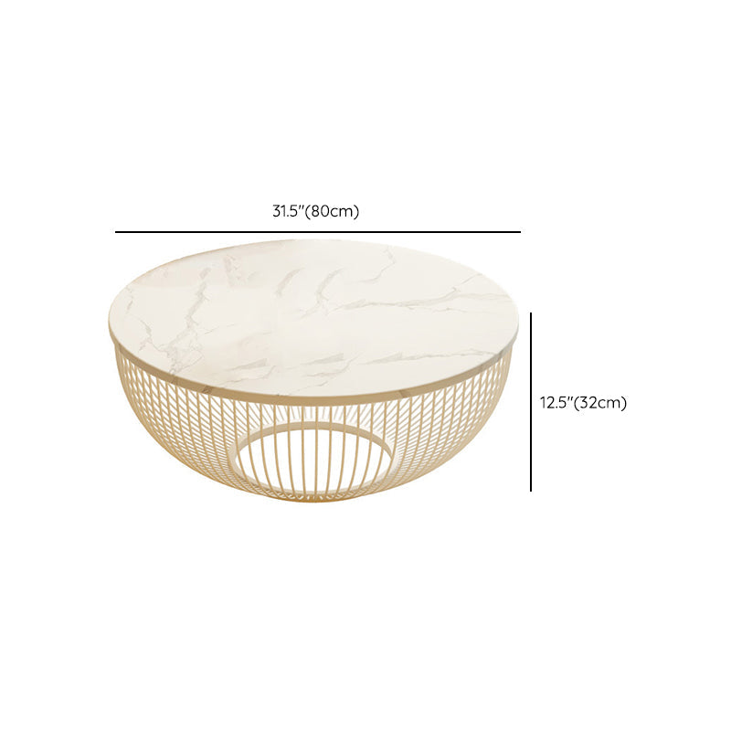 Slate/Wooden Top Coffee Cocktail Table Round Scandinavian Cream Color Clearhalo 'Coffee & Accent Tables' 'Coffee Tables' 'coffee_tables' 'furn' 'furn_coffee_tables' 'Furniture' 'Living Room Furniture' 7655803