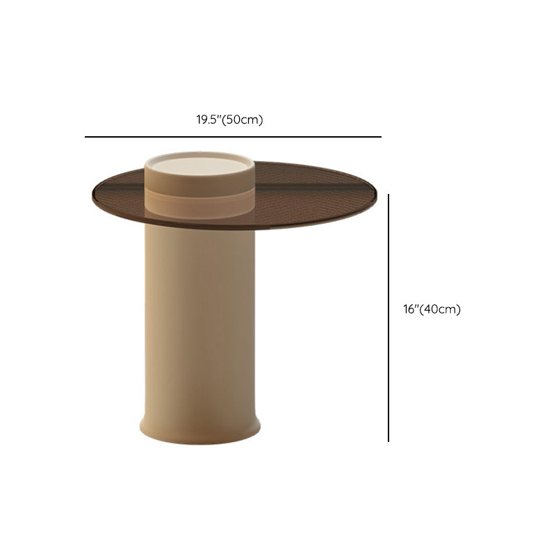 Slate/Wooden Top Coffee Cocktail Table Round Scandinavian Cream Color Clearhalo 'Coffee & Accent Tables' 'Coffee Tables' 'coffee_tables' 'furn' 'furn_coffee_tables' 'Furniture' 'Living Room Furniture' 7655806