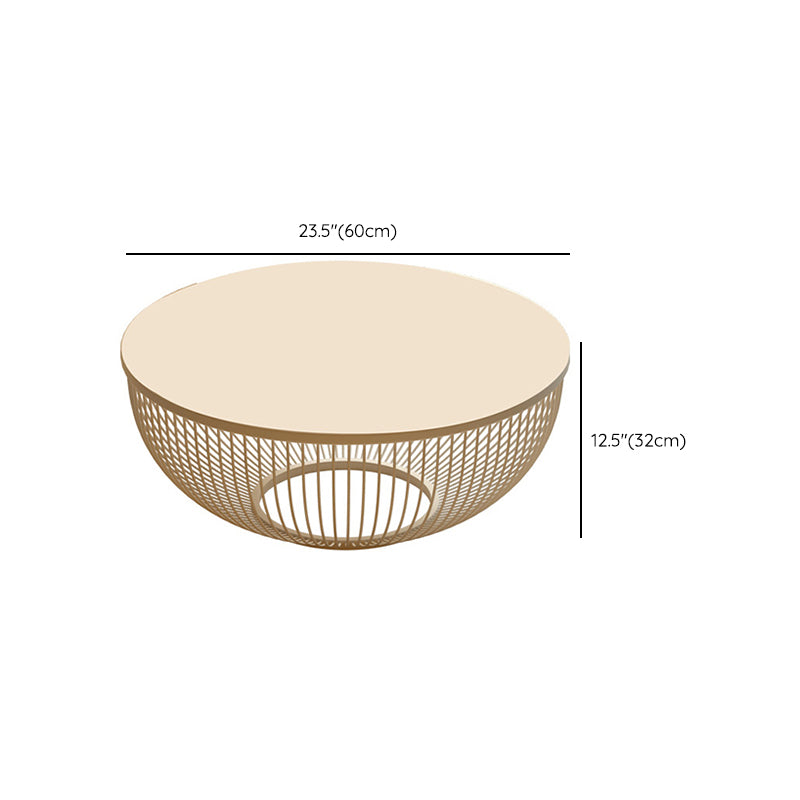 Slate/Wooden Top Coffee Cocktail Table Round Scandinavian Cream Color Clearhalo 'Coffee & Accent Tables' 'Coffee Tables' 'coffee_tables' 'furn' 'furn_coffee_tables' 'Furniture' 'Living Room Furniture' 7655807