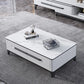 Slate Rectangular Coffee Table with 4 Storage Drawers and 4 Legs Clearhalo 'Coffee & Accent Tables' 'Coffee Tables' 'coffee_tables' 'furn' 'furn_coffee_tables' 'Furniture' 'Living Room Furniture' 7655811