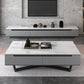Marble Top Abstract Coffee Table with Storage Contemporary White Clearhalo 'Coffee & Accent Tables' 'Coffee Tables' 'coffee_tables' 'furn' 'furn_coffee_tables' 'Furniture' 'Living Room Furniture' 7655856