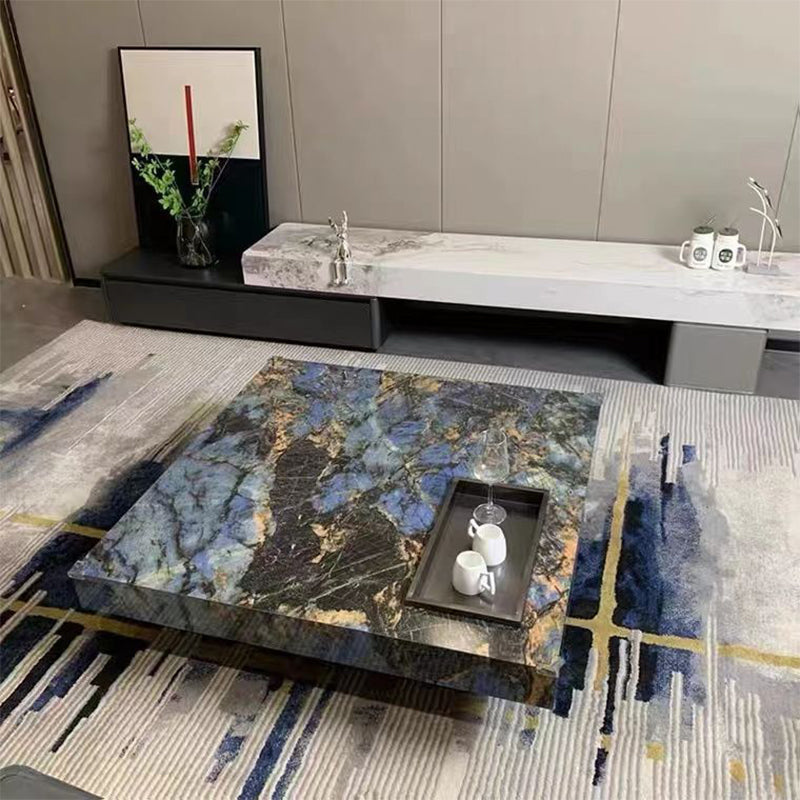 Block Coffee or End Table Contemporary Marble Square/Rectangle Prevent Scratches