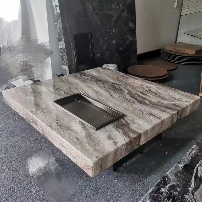 Block Coffee or End Table Contemporary Marble Square/Rectangle Prevent Scratches