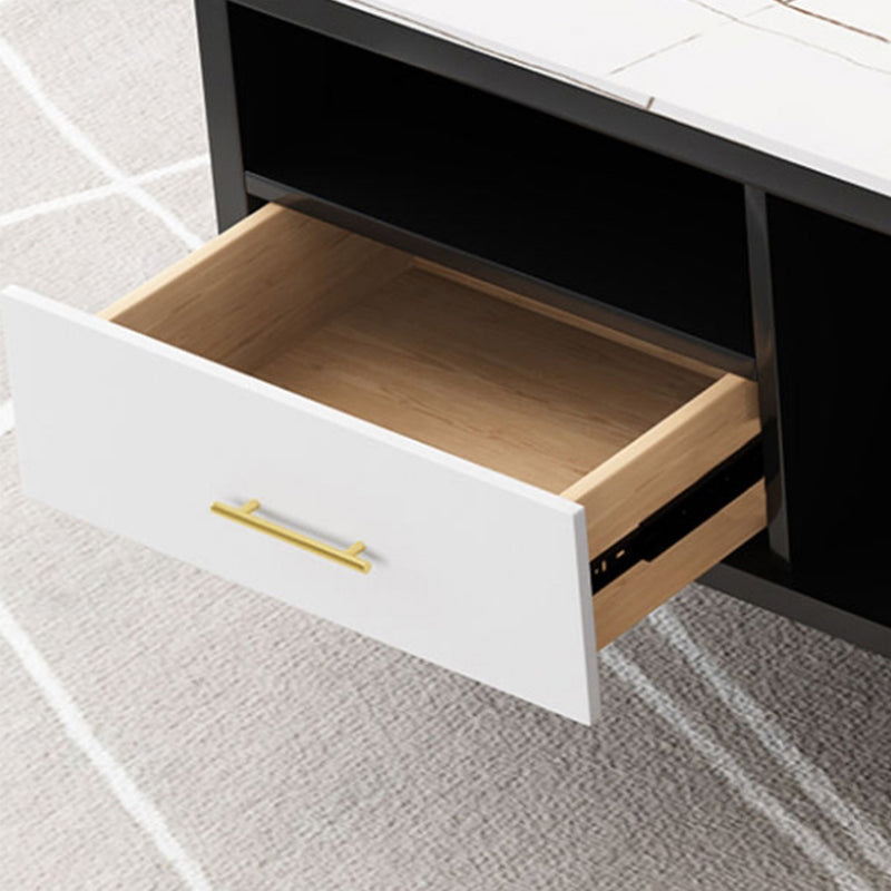 Slate Coffee or End Table with Storage Drawers Contemporary 4 Legs Clearhalo 'Coffee & Accent Tables' 'Coffee Tables' 'coffee_tables' 'furn' 'furn_coffee_tables' 'Furniture' 'Living Room Furniture' 7655983