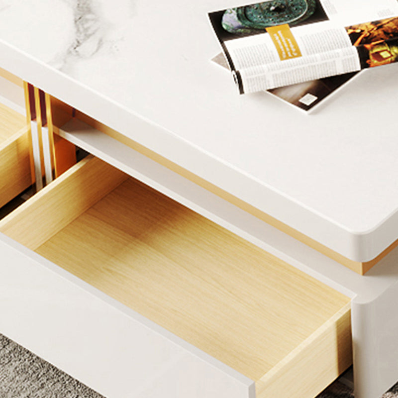 Slate Coffee or End Table with 4 Storage Drawers Contemporary Clearhalo 'Coffee & Accent Tables' 'Coffee Tables' 'coffee_tables' 'furn' 'furn_coffee_tables' 'Furniture' 'Living Room Furniture' 7655998