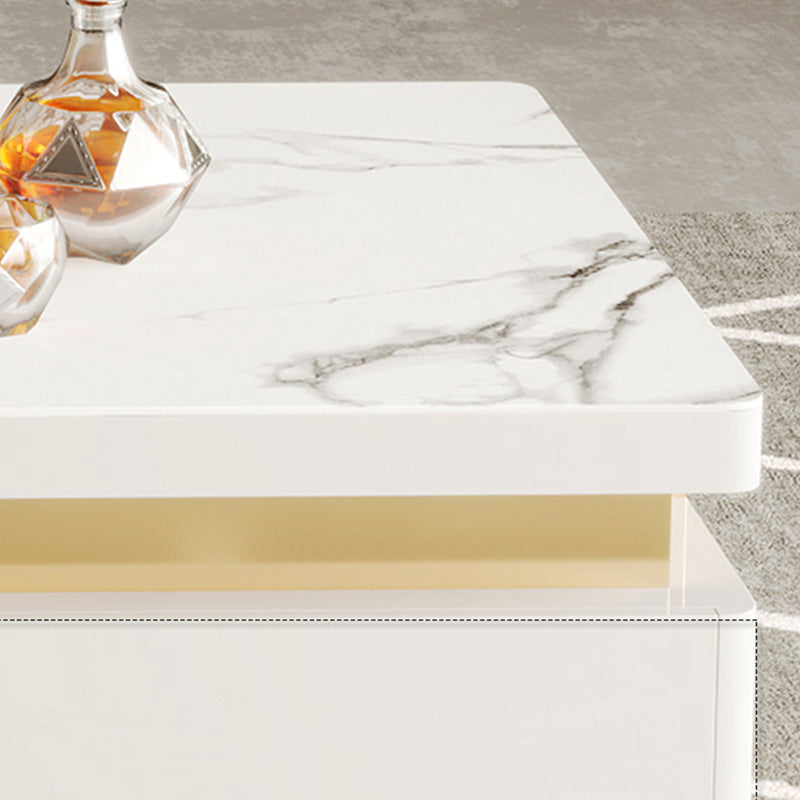 Slate Coffee or End Table with 4 Storage Drawers Contemporary Clearhalo 'Coffee & Accent Tables' 'Coffee Tables' 'coffee_tables' 'furn' 'furn_coffee_tables' 'Furniture' 'Living Room Furniture' 7656000