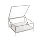 Glass Top Coffee Cocktail Table Block/4 Legs Contemporary Trunk Storage White Four Leg Clearhalo 'Coffee & Accent Tables' 'Coffee Tables' 'coffee_tables' 'furn' 'furn_coffee_tables' 'Furniture' 'Living Room Furniture' 7656007