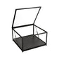Glass Top Coffee Cocktail Table Block/4 Legs Contemporary Trunk Storage Black Block Clearhalo 'Coffee & Accent Tables' 'Coffee Tables' 'coffee_tables' 'furn' 'furn_coffee_tables' 'Furniture' 'Living Room Furniture' 7656009
