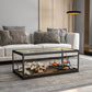 Glass Top Coffee Cocktail Table Block/4 Legs Contemporary Trunk Storage Clearhalo 'Coffee & Accent Tables' 'Coffee Tables' 'coffee_tables' 'furn' 'furn_coffee_tables' 'Furniture' 'Living Room Furniture' 7656010