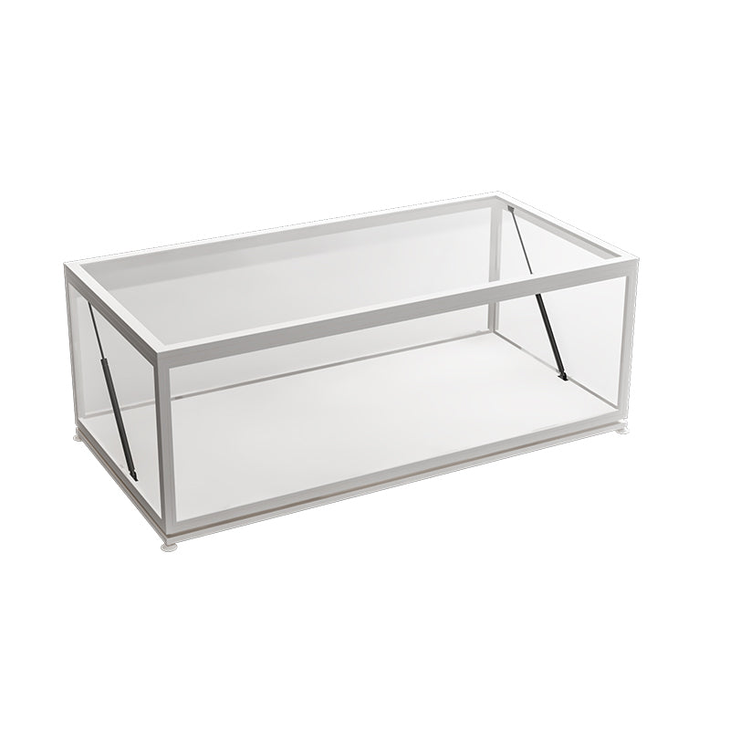 Glass Top Coffee Cocktail Table Block/4 Legs Contemporary Trunk Storage Clearhalo 'Coffee & Accent Tables' 'Coffee Tables' 'coffee_tables' 'furn' 'furn_coffee_tables' 'Furniture' 'Living Room Furniture' 7656014