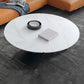 Leistenen koffiecocktailtafel met hefdak, eigentijdse X-basis