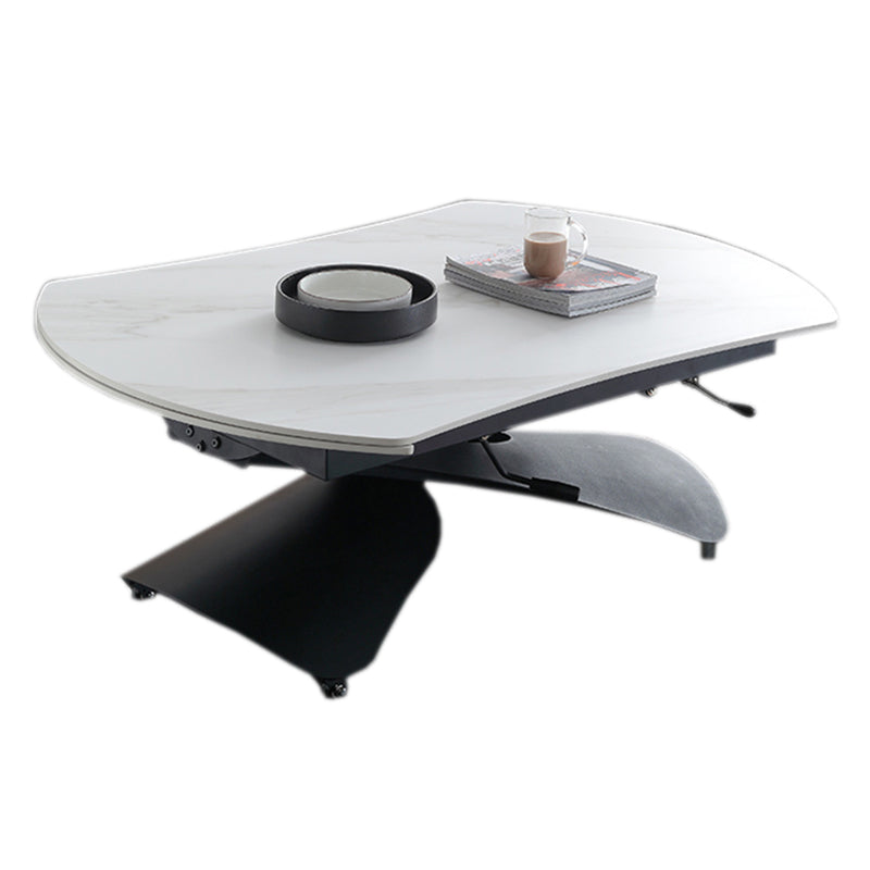 Leistenen koffiecocktailtafel met hefdak, eigentijdse X-basis