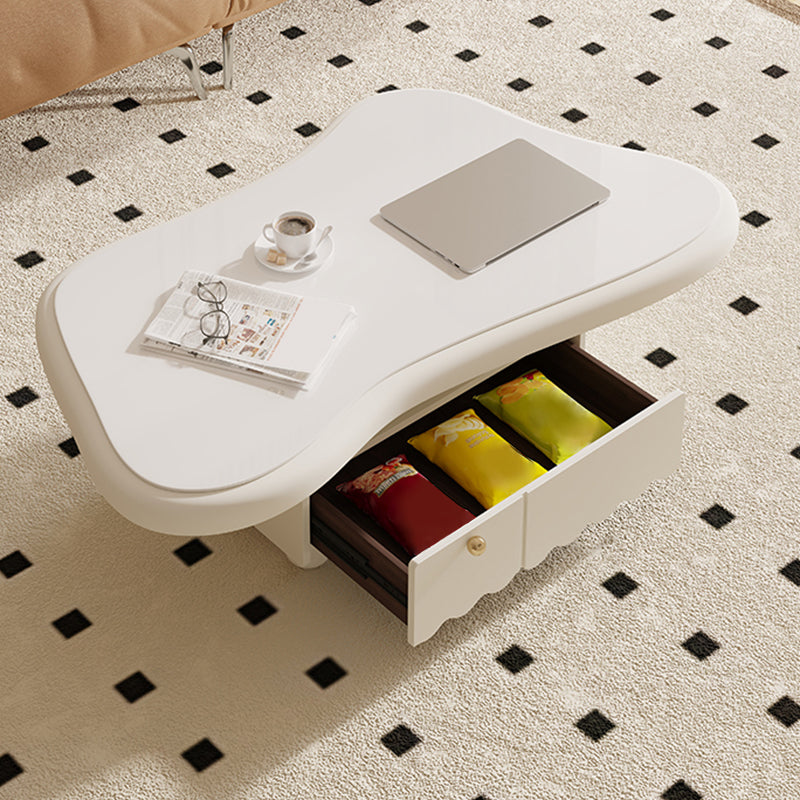 Slate Coffee Cocktail Table with Storage Drawers White Block Contemporary Clearhalo 'Coffee & Accent Tables' 'Coffee Tables' 'coffee_tables' 'furn' 'furn_coffee_tables' 'Furniture' 'Living Room Furniture' 7656052