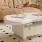 Slate Coffee Cocktail Table with Storage Drawers White Block Contemporary Clearhalo 'Coffee & Accent Tables' 'Coffee Tables' 'coffee_tables' 'furn' 'furn_coffee_tables' 'Furniture' 'Living Room Furniture' 7656059