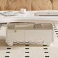 Slate Coffee Cocktail Table with Storage Drawers White Block Contemporary Clearhalo 'Coffee & Accent Tables' 'Coffee Tables' 'coffee_tables' 'furn' 'furn_coffee_tables' 'Furniture' 'Living Room Furniture' 7656060