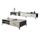 Wooden Coffee Cocktail Table with Storage 4 Legs Contemporary Rectangle 55"L x 14"W x 16"H + 47"L x 24"W x 16"H Black White Clearhalo 'Coffee & Accent Tables' 'Coffee Tables' 'coffee_tables' 'furn' 'furn_coffee_tables' 'Furniture' 'Living Room Furniture' 7656071