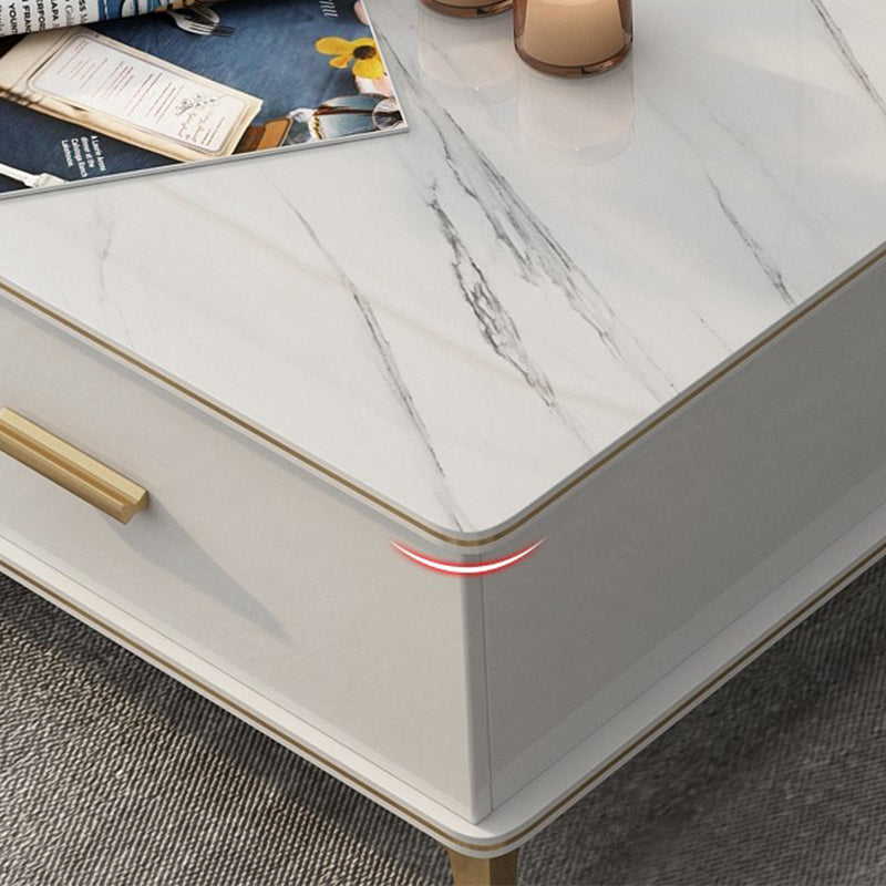 Wooden Coffee Cocktail Table with Storage 4 Legs Contemporary Rectangle Clearhalo 'Coffee & Accent Tables' 'Coffee Tables' 'coffee_tables' 'furn' 'furn_coffee_tables' 'Furniture' 'Living Room Furniture' 7656074