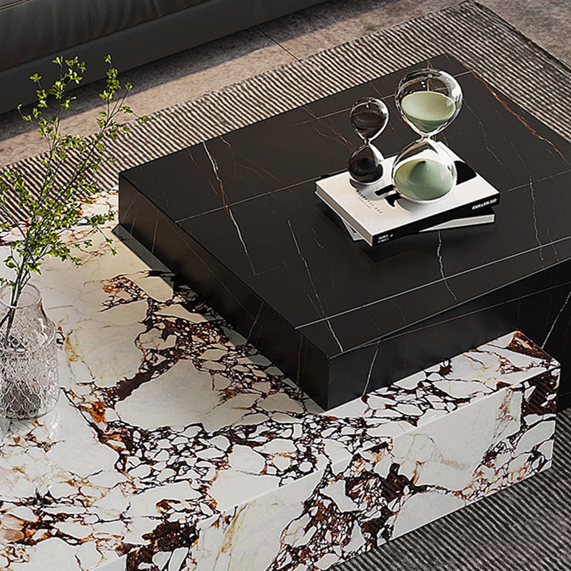 Block Nesting Coffee Table Set Contemporary Rectangle Slate Top Clearhalo 'Coffee & Accent Tables' 'Coffee Tables' 'coffee_tables' 'furn' 'furn_coffee_tables' 'Furniture' 'Living Room Furniture' 7656091